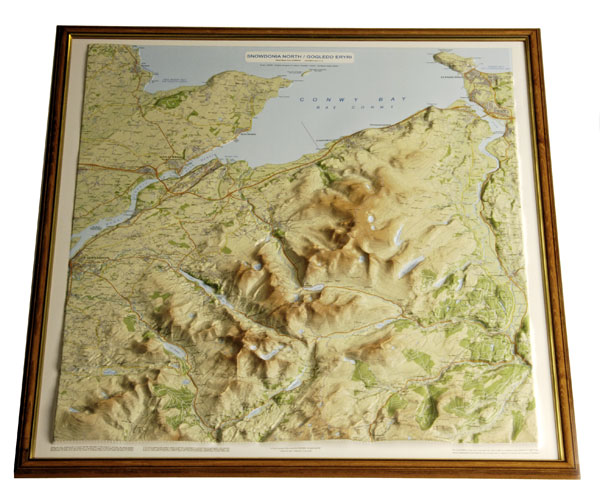 3D Relief Map  Snowdonia-North